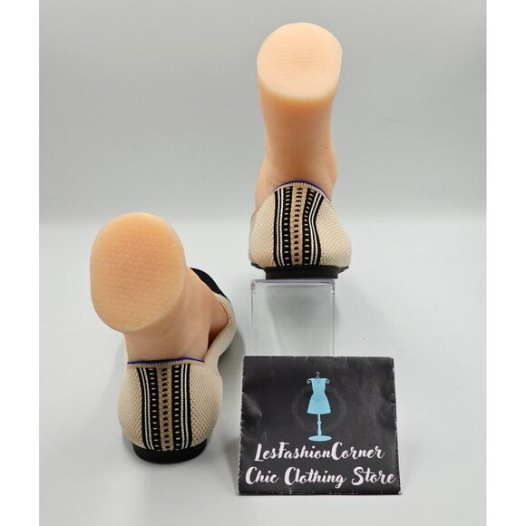 Rothy's Women's Black Beige The Square Slip-On Shoes Squared-Toe Flats Sz 9 2743 - Picture 5 of 16